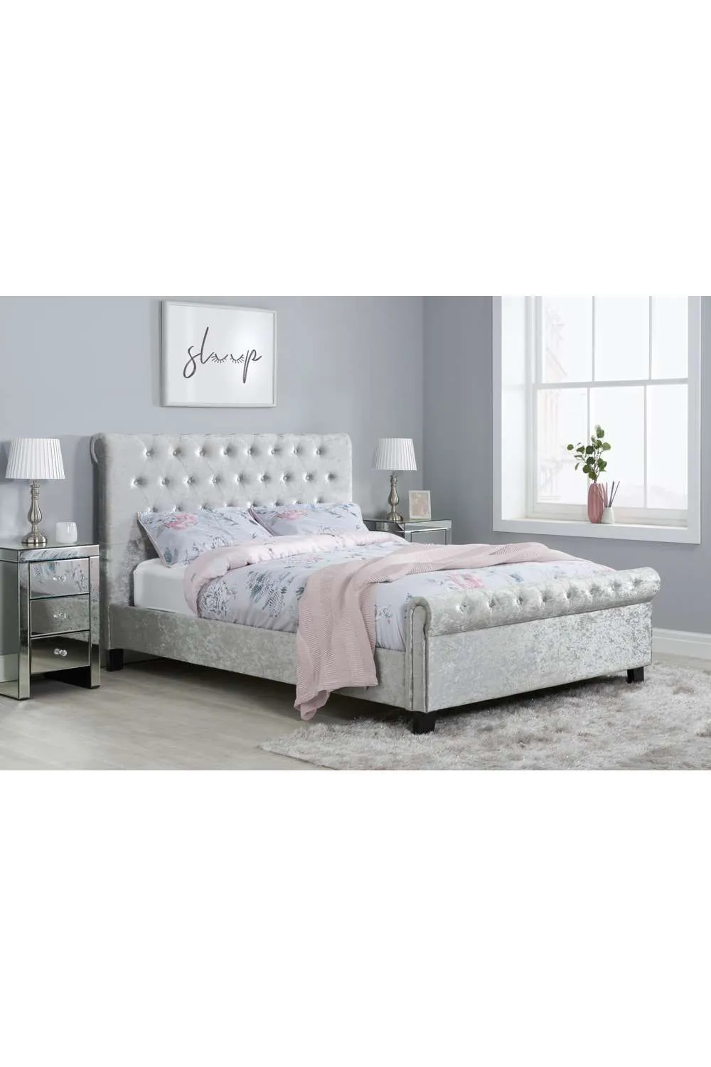 Birlea Sienna Bed in Metallic Silver 1