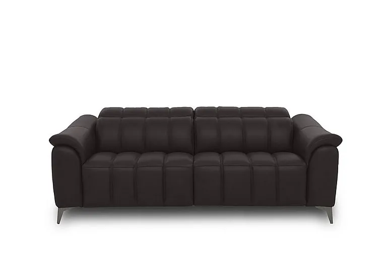 Angelo Leather 3 Seater Power Recliner Sofa with Power Headrests - Starry Grey