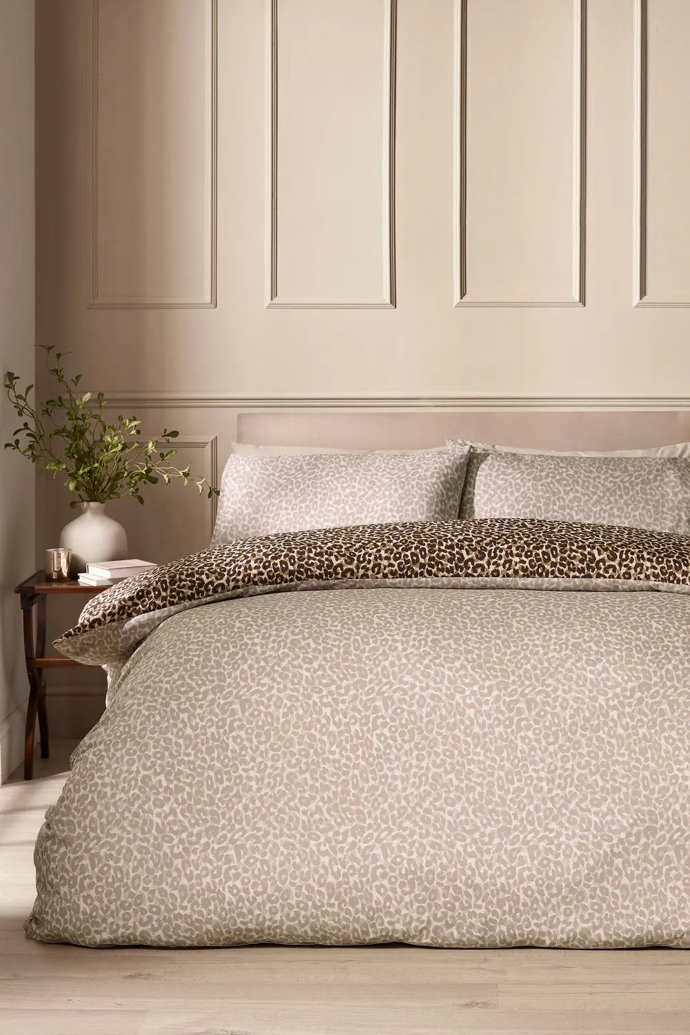 Catherine Lansfield 'Animal Print' So Soft Reversible Duvet Cover Set in Brown 2
