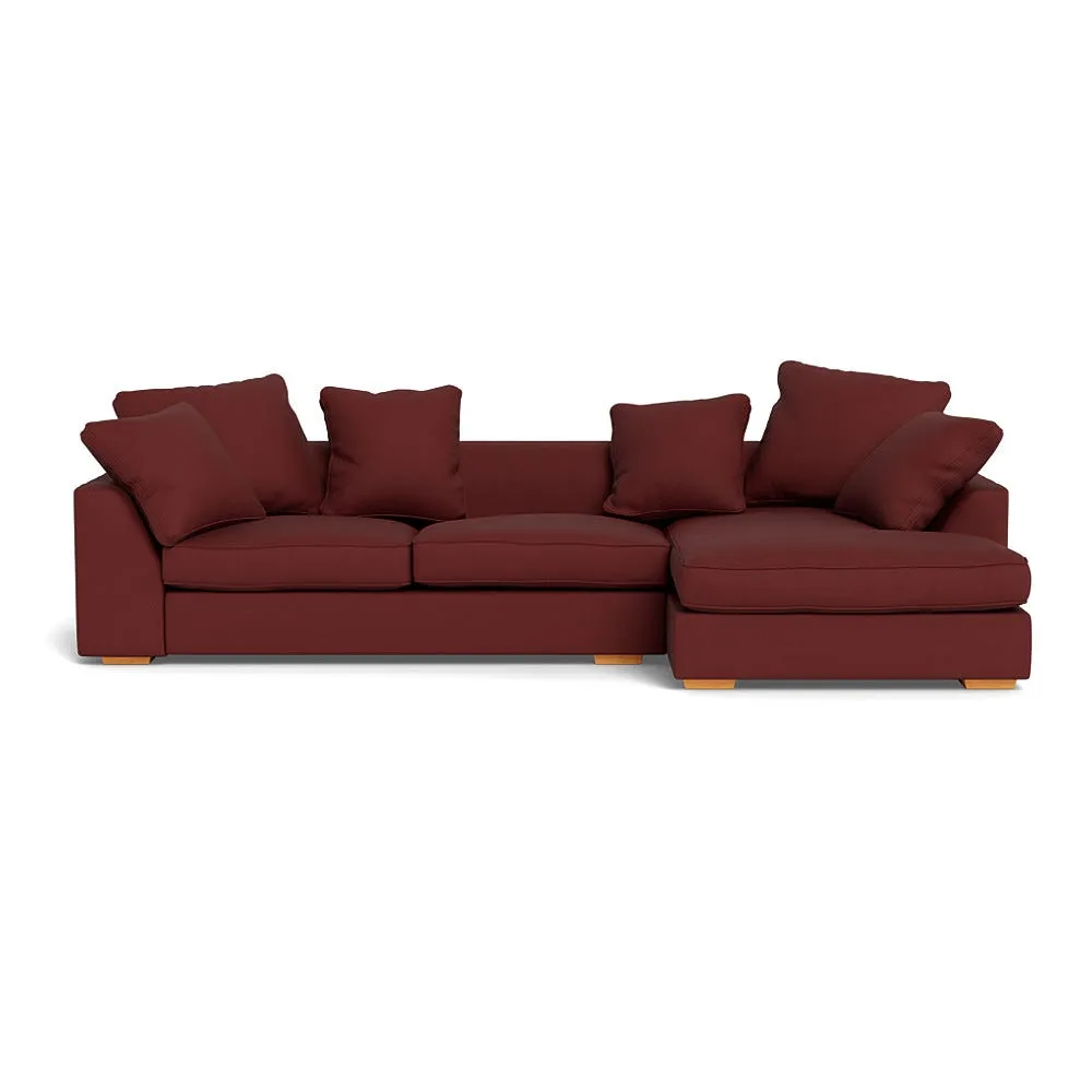 Heal's Cumulus Right Hand Facing Corner Sofa Capelo Linen-Cotton Etruscan Red Black Feet 1