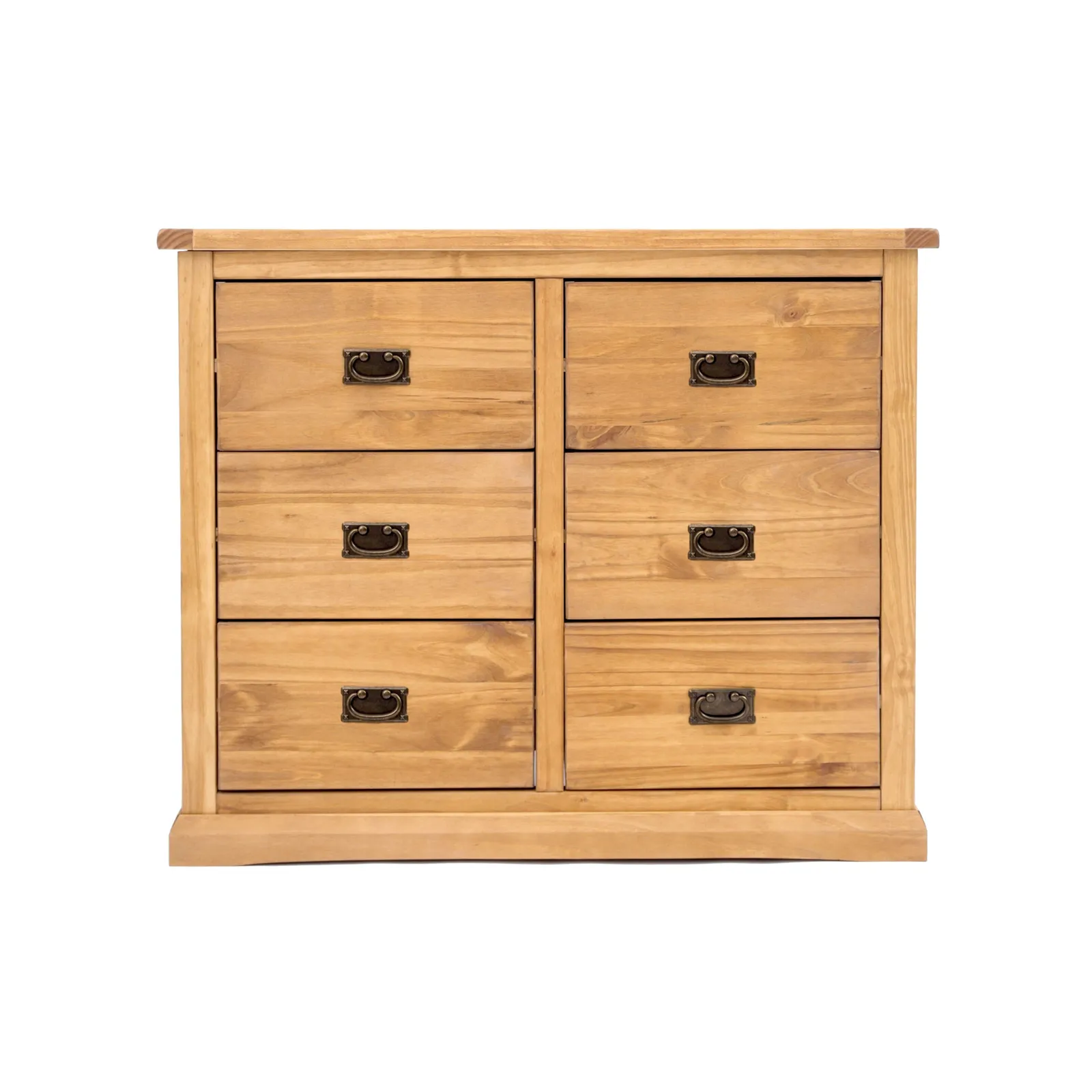Cabinet Bits Lucca 6 Drawer Chest of Drawers Bras Drop Handle in Light Brown