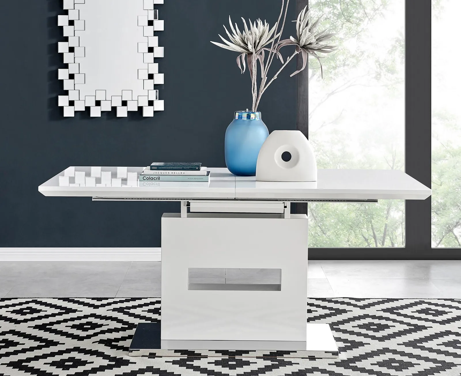 FurnitureboxUK Arezzo 200cm Large Extending White High Gloss Dining Table 2