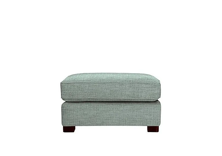 Elora Large Fabric Storage Footstool - Kento Aqua