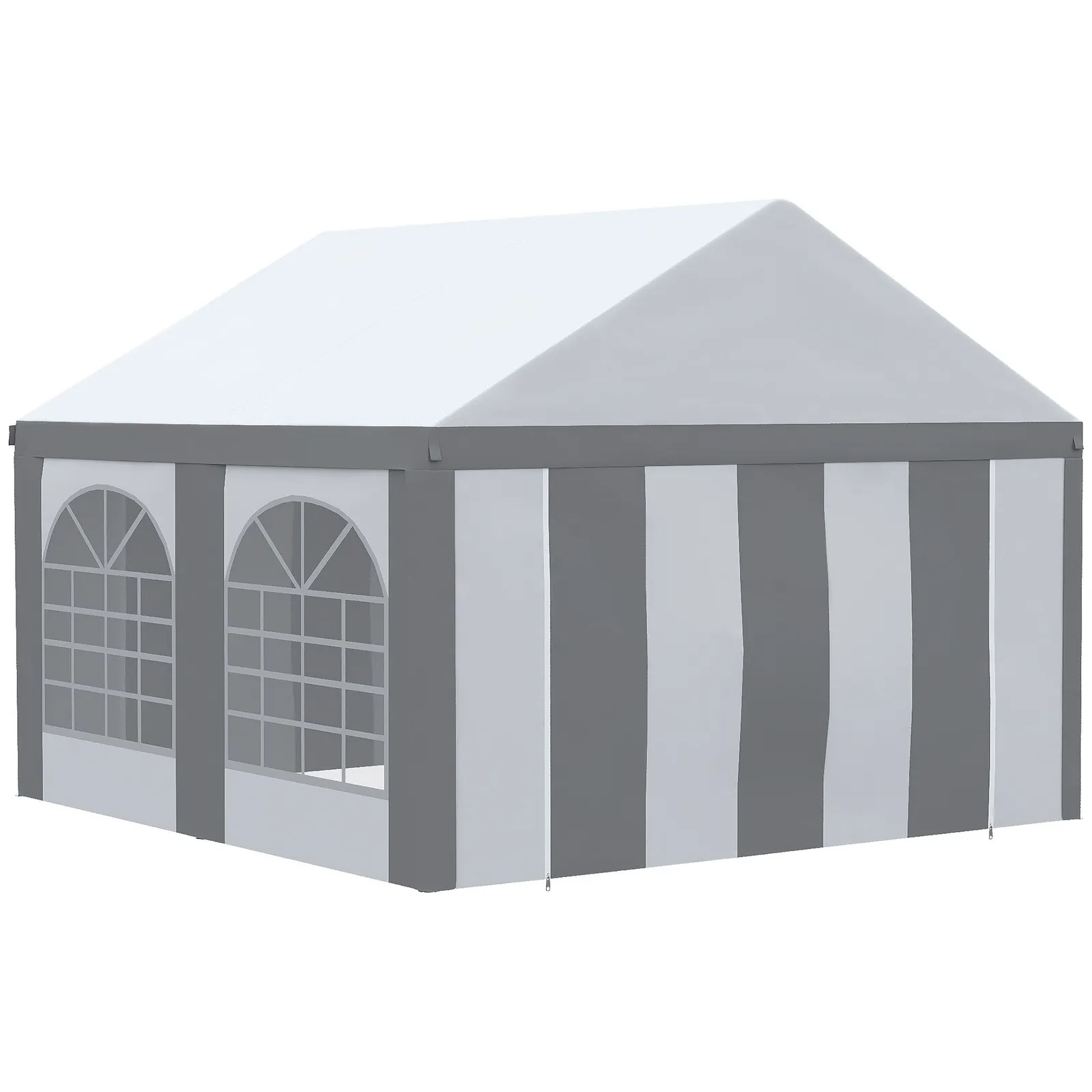 OUTSUNNY Party Tent, Marquee Gazebo with Sides, Windows & Double Doors in White 2