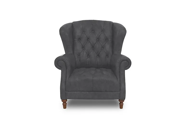 Columbus Fabric Wing Chair - Manhattan Charcoal