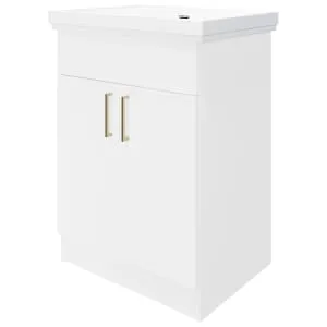 Wickes Haven Matt White Freestanding Vanity Unit & Haven Basin - 865 x 600mm