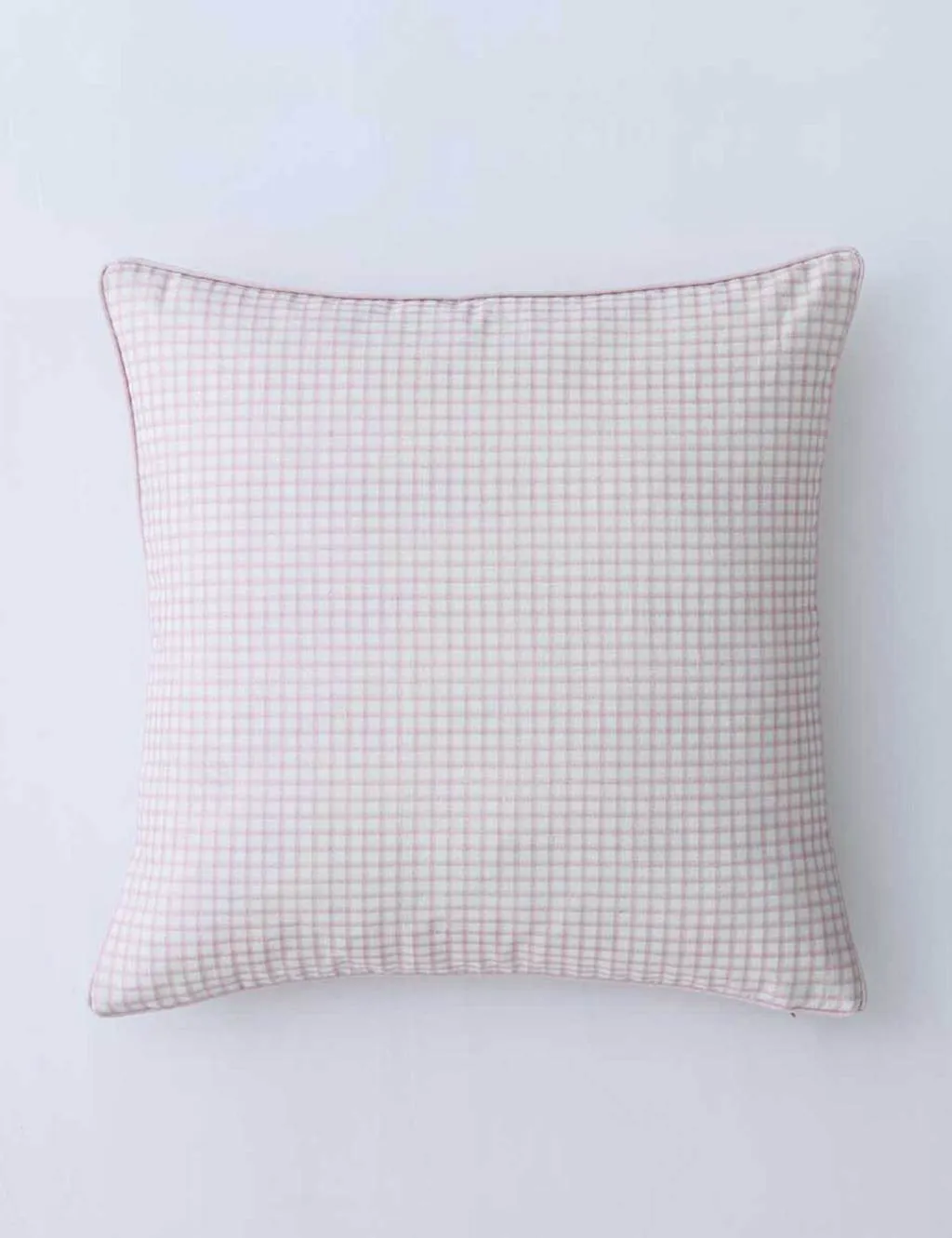 MM Linen Linen Mix Gingham Cushion Pink Mix