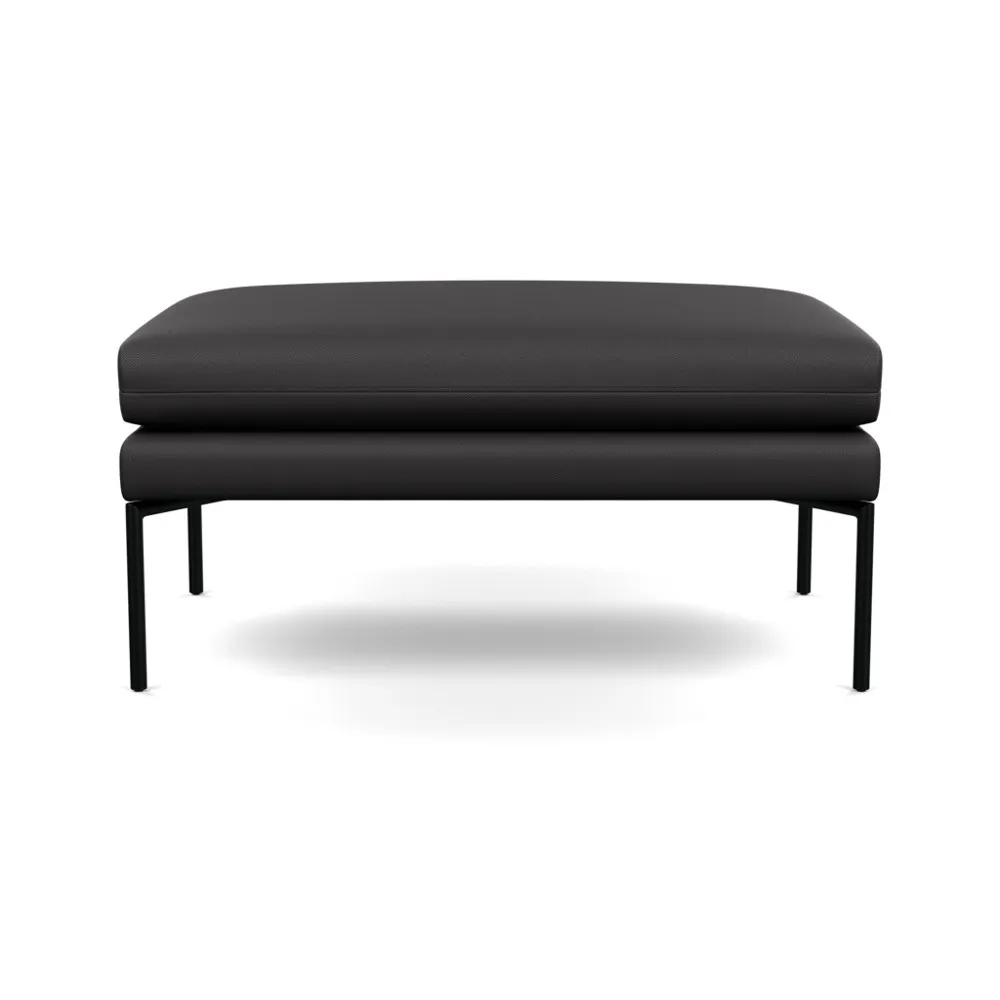 Heal's Matera Large Ottoman Leather Grain Graphite 063 Black Feet 1