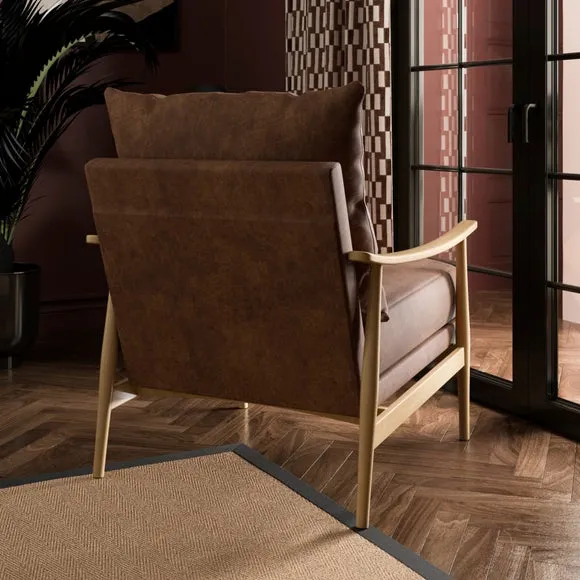 Nelson Relaxed Faux Leather Occasional Armchair 2