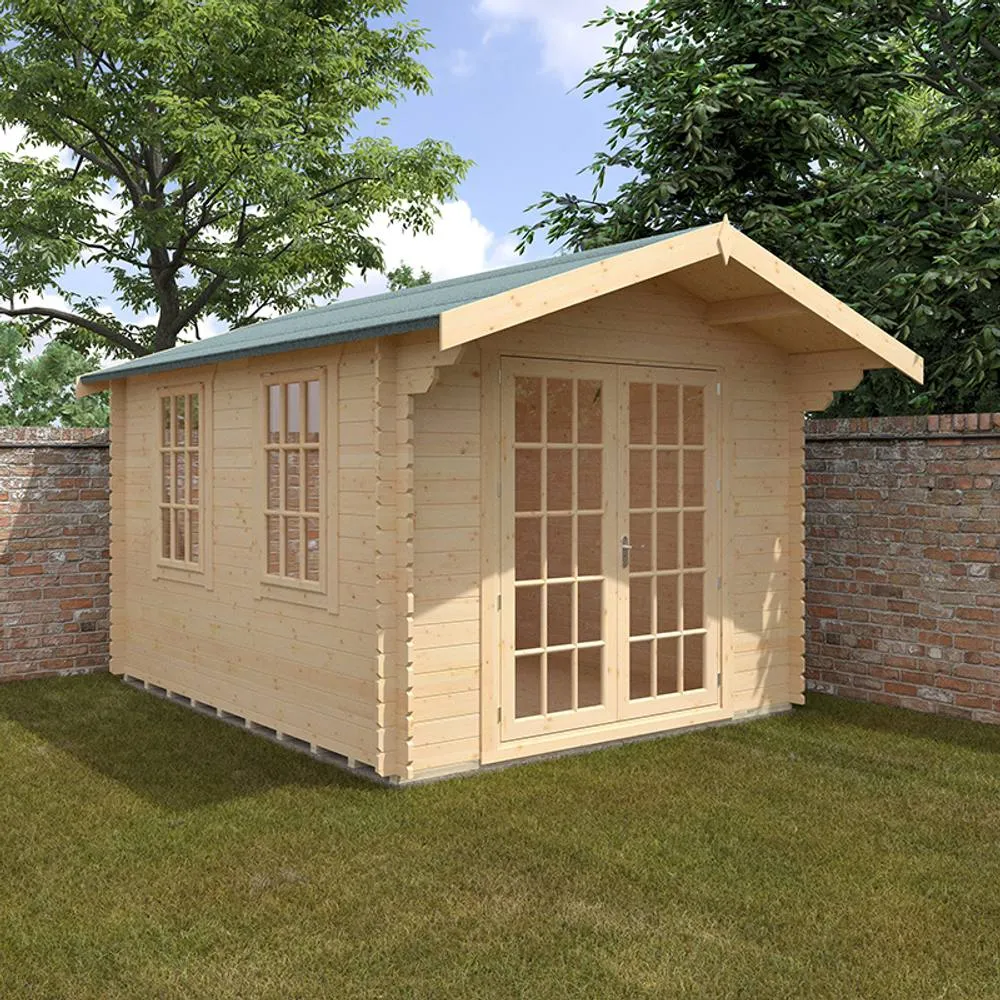 Buttercup Farm 12x10 The Lotherton 28mm Cabin - L355 x W295 x H261.6 cm in Natural 2