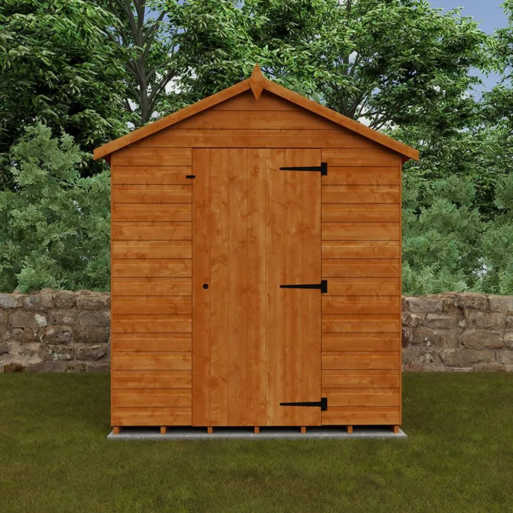 Buttercup Farm 8 x 6 Feet Super Apex 12mm Shed - Solid Wood/Softwood/Pine in Burnt Orange 4