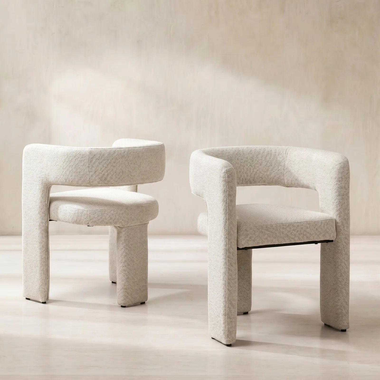 Koda Dining Chair With Arms, White Fabric | Barker & Stonehouse