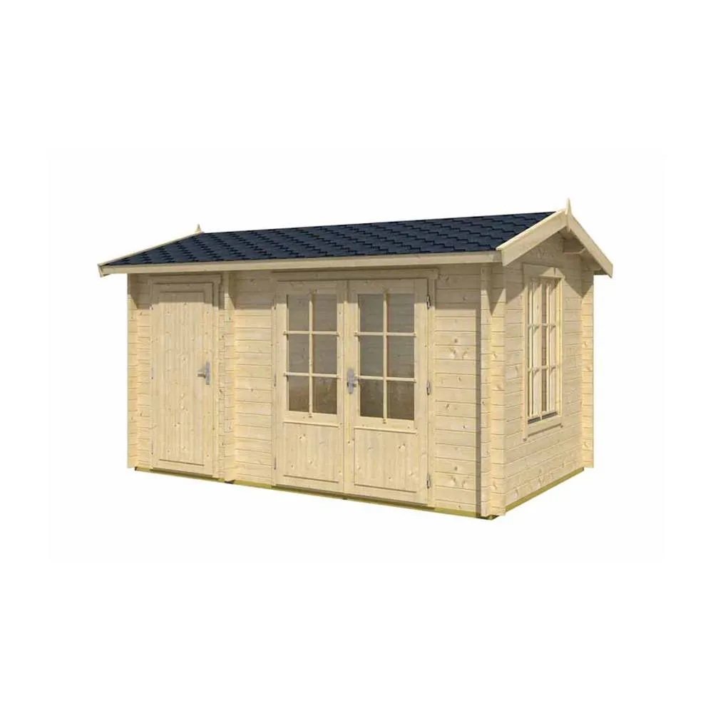 Lasita Maja Ltd Wrexham 1-Log Cabin, Garden Room, Home Office - L430xW288.1xH250.8 cm in Light Tan 2