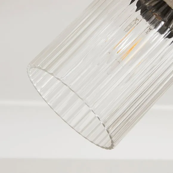 Tobias Industrial Ribbed 3 Light Adjustable Semi Flush Spotlight 4