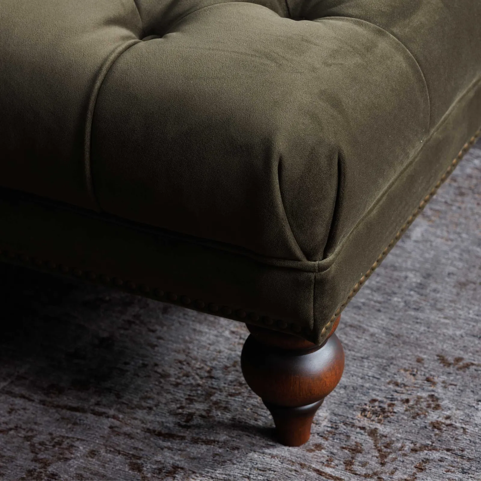 Ullswater Rectangular Footstool, Green Velvet | Barker & Stonehouse 6