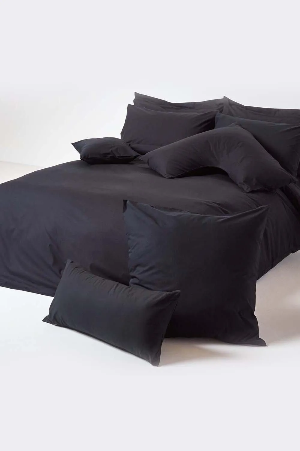Homescapes Egyptian Cotton Oxford Pillowcase 200 TC, Standard Size in Black 5
