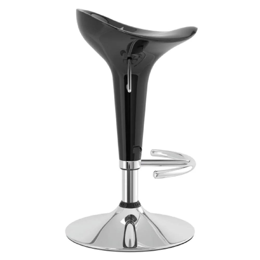 netfurniture classic kitchen breakfast bar black stool height adjustable gloss seat 5