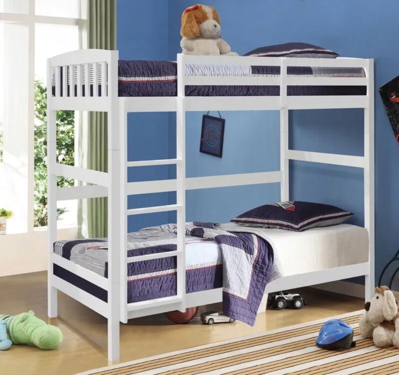 Comfy Living Ltd 3ft Wooden Combination Bunk Bed in White