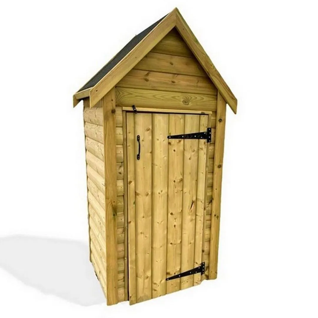 Churnet Valley Garden Furniture Ltd Tall Garden Store Tool Shed - Timber - L80 x W80 x H183 cm - Partially Assembled in Brown 2