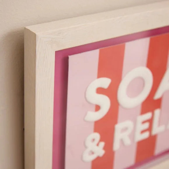 Soak & Relax Striped Framed Print 2