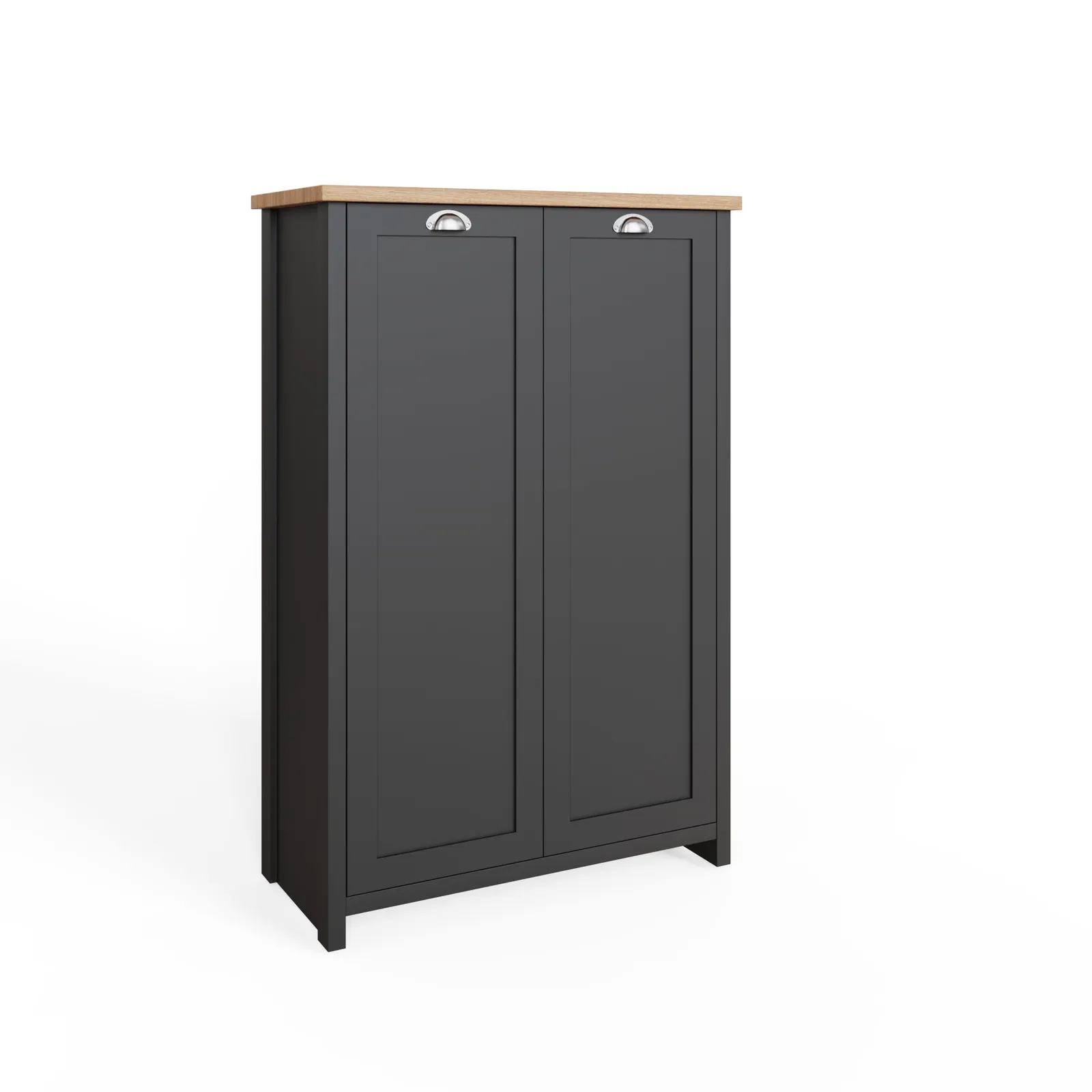 GFW Lancaster 2 Door Shoe Cabinet in Black 5