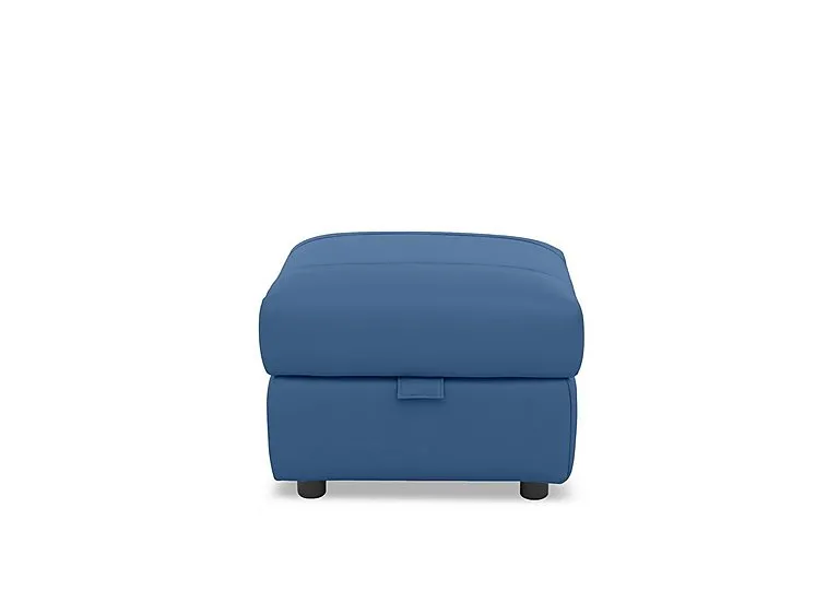 Raven Leather Storage Footstool