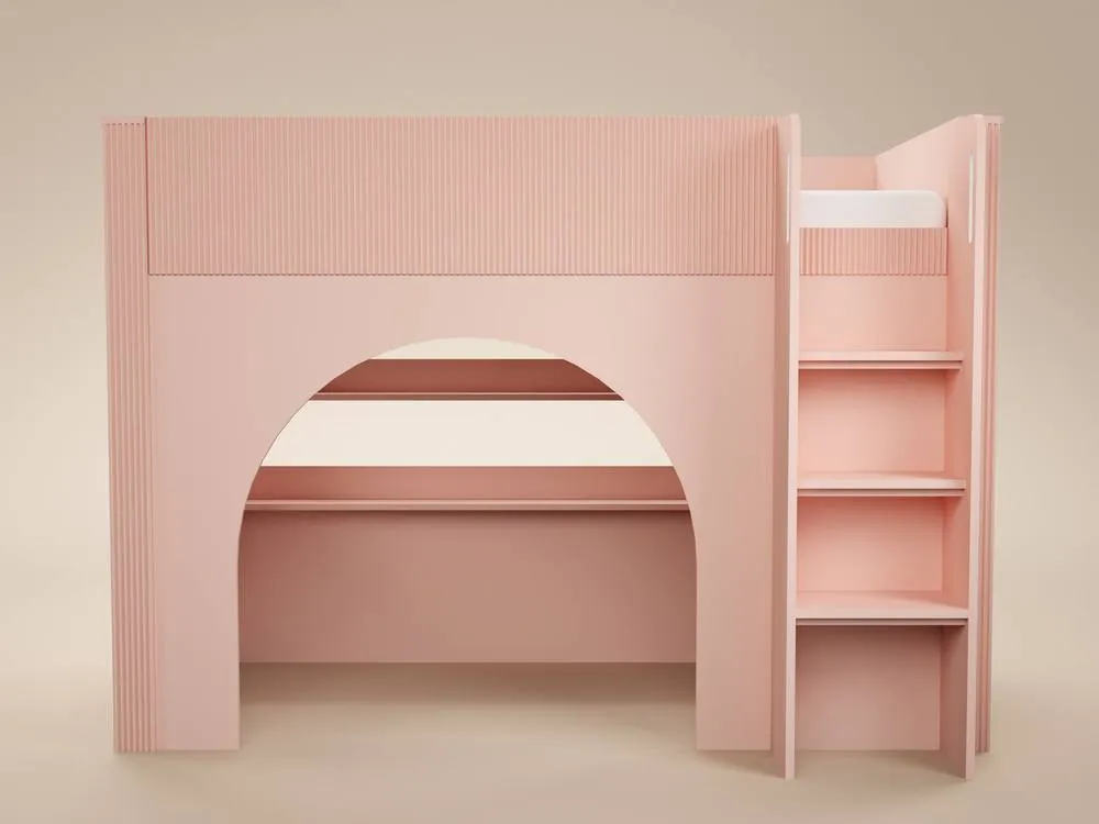 Flair Kaska Mid Sleeper with Ribbed Panel in Pink 3
