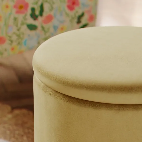 Round Velvet Storage Footstool 4