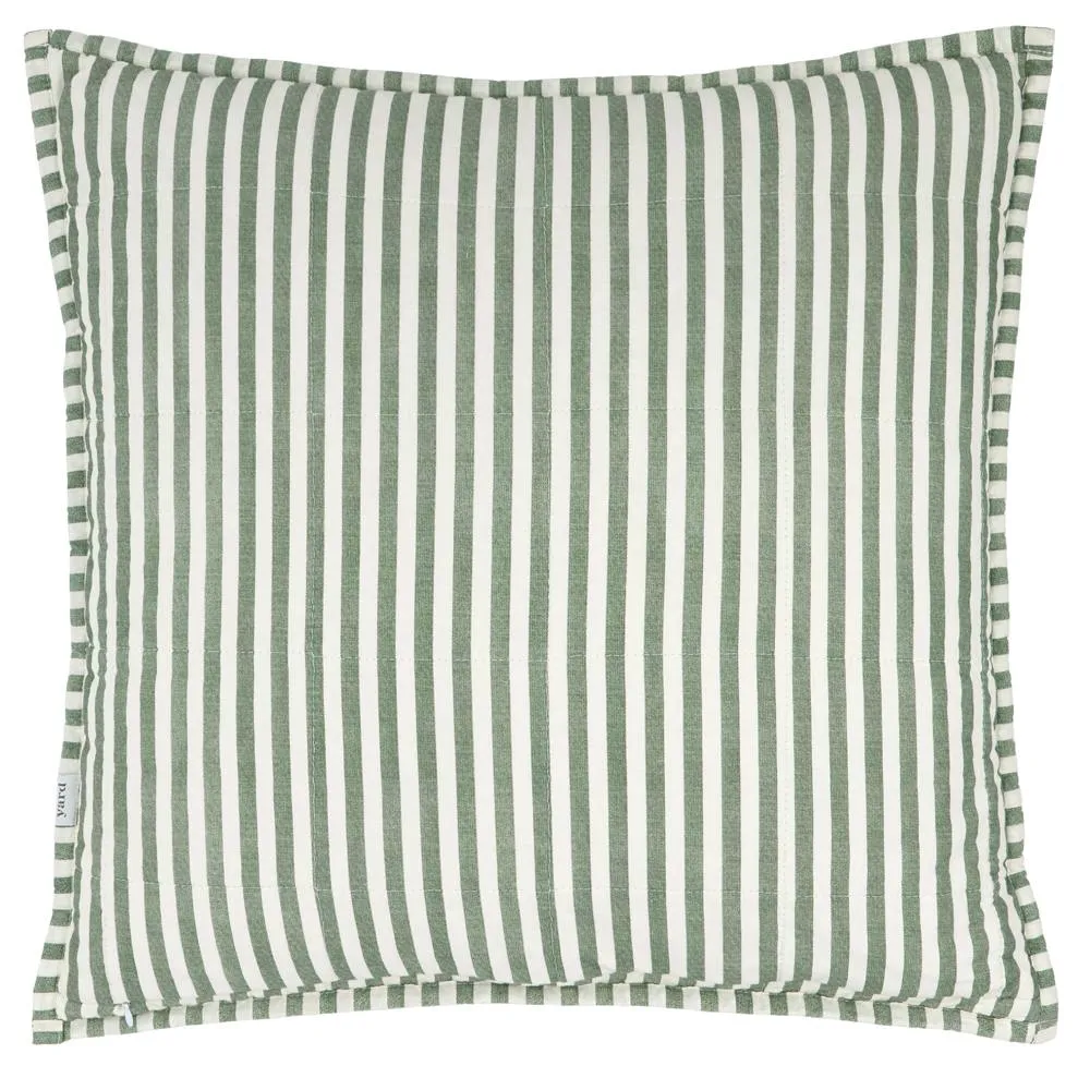 Yard Hebden Striped 100% Cotton Cushion in Green 4