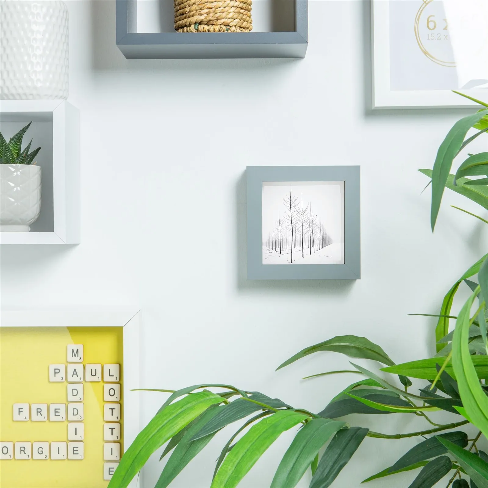 Nicola Spring 3D Box Photo Frame - 4 x 4" - Pack of 1 in Grey 5