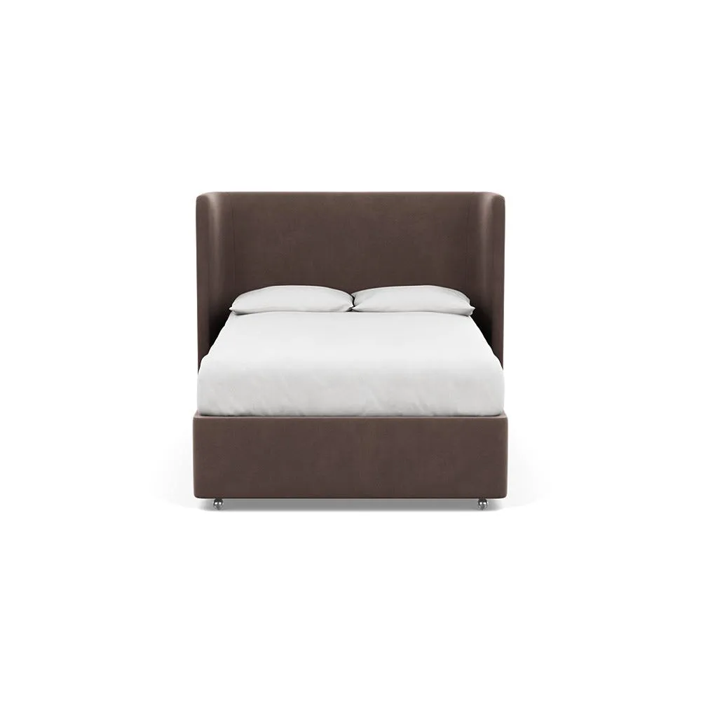 Heal's Monroe Headboard (Lift Storage) Double Smart Velvet Mouse 1