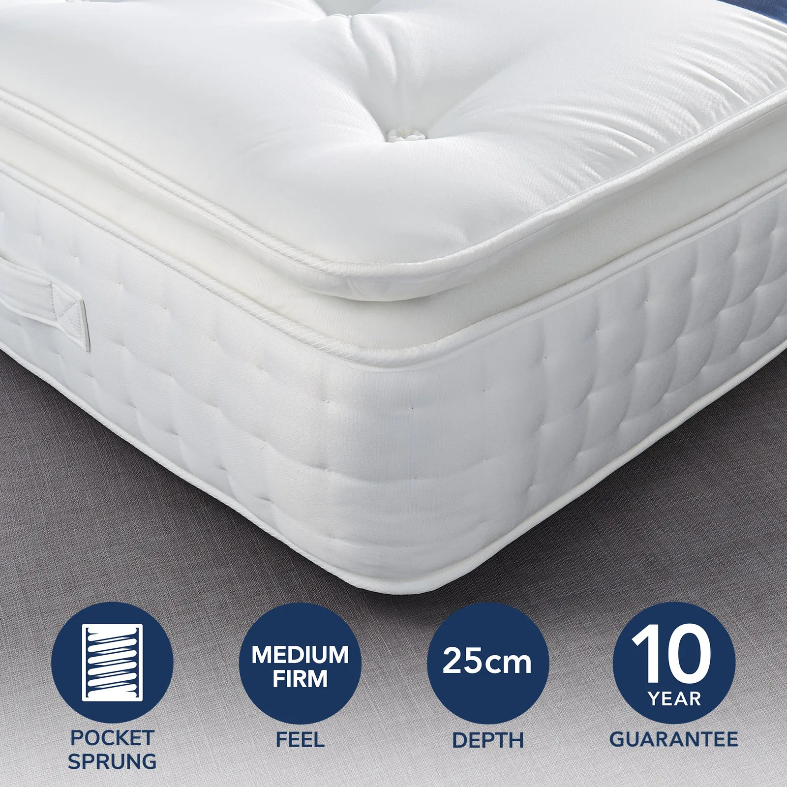Fogarty Premium Pillow Top 2000 Pocket Sprung Mattress White