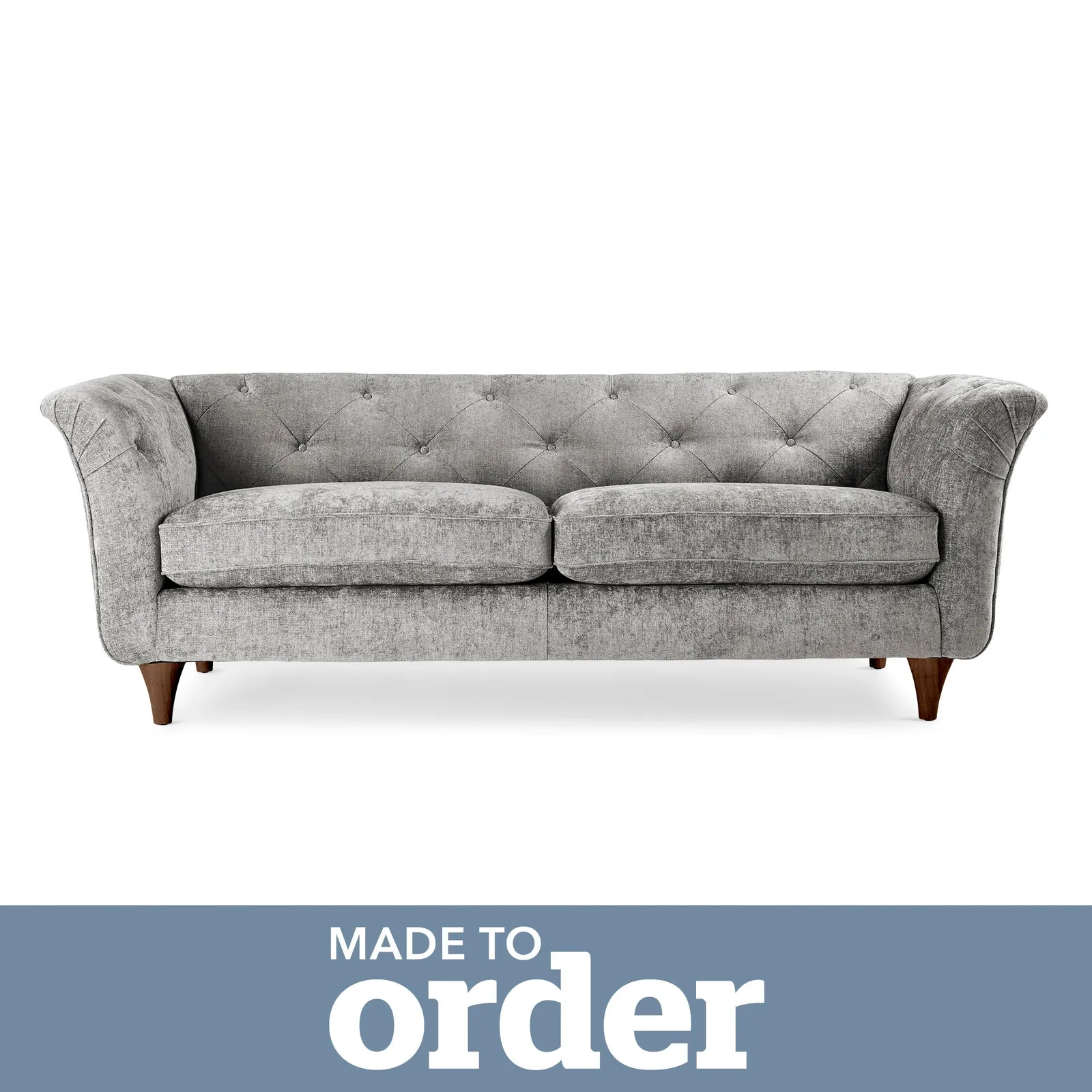 Jaipur 3 Seater Sofa Luxury Chenille Premium Chenille Grey
