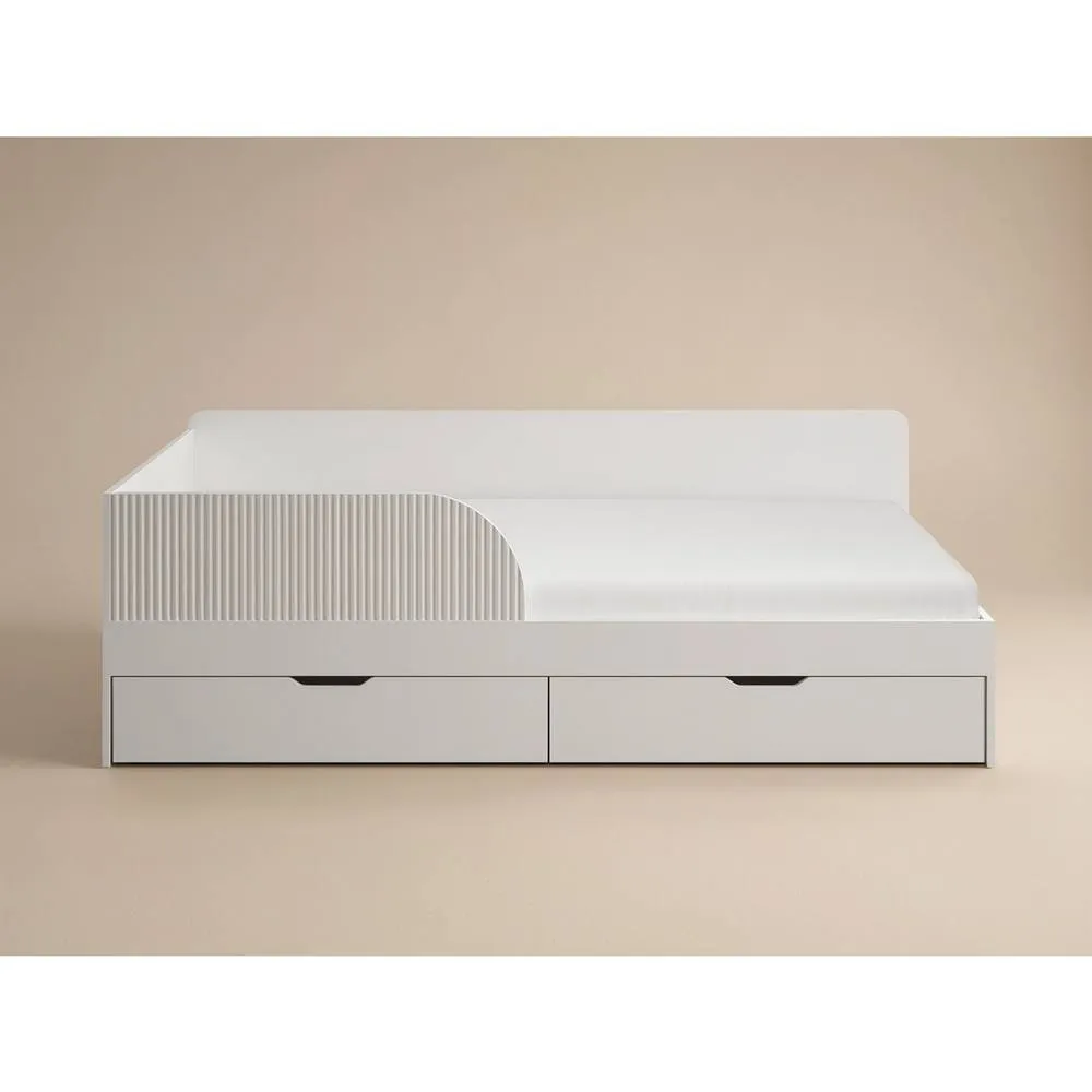 Flair Aris Single Montessori Bed with Storage Drawers in White 4