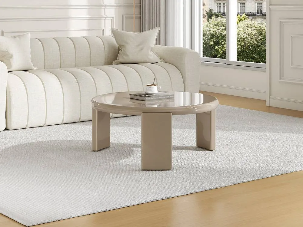 Vente-unique MDF Coffee Table - Glossy Beige - ZYRENIA 3