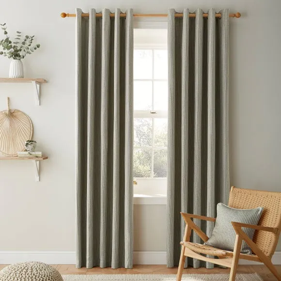 Churchgate Herringbone Stripe Eyelet Curtains 2