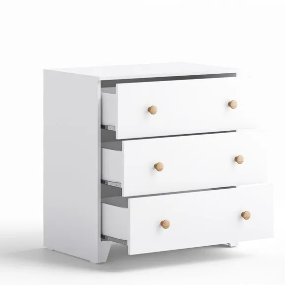 Little Acorns Classic Oak Effect 3 Drawer Chest and Wardrobe Nursery Set 3