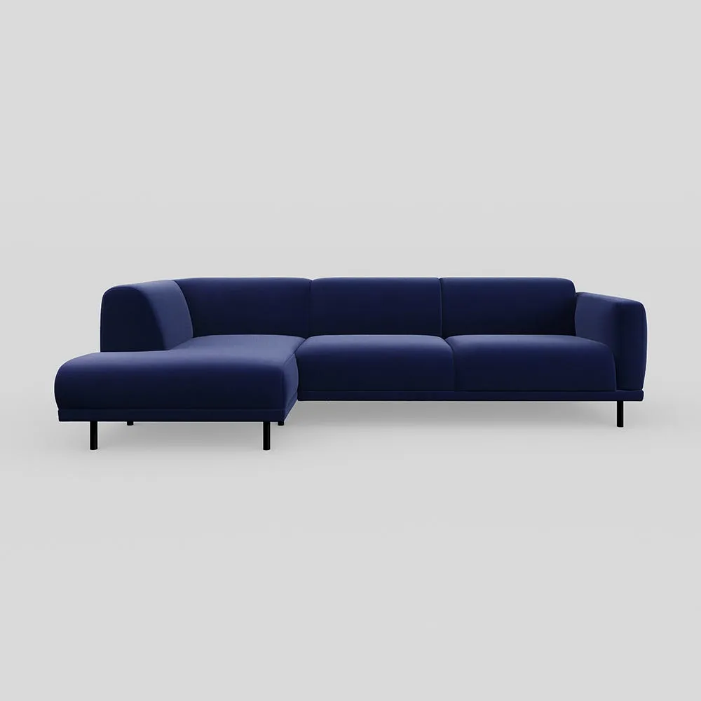 Heal's Harri 3 Str Chaise Sofa LHF Smart Luxe Velvet Midnight 1