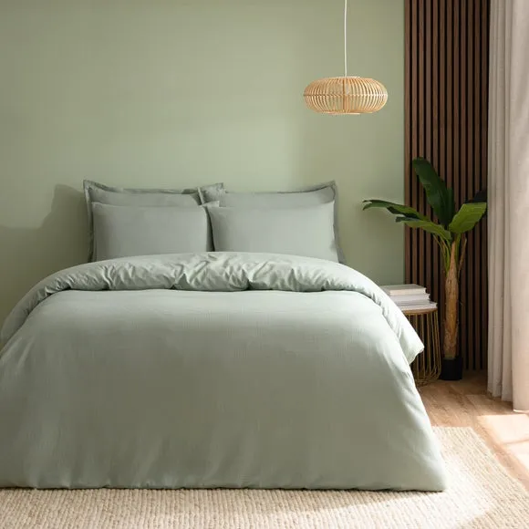 Newston Waffle Polycotton Duvet Cover & Pillowcase Set 2