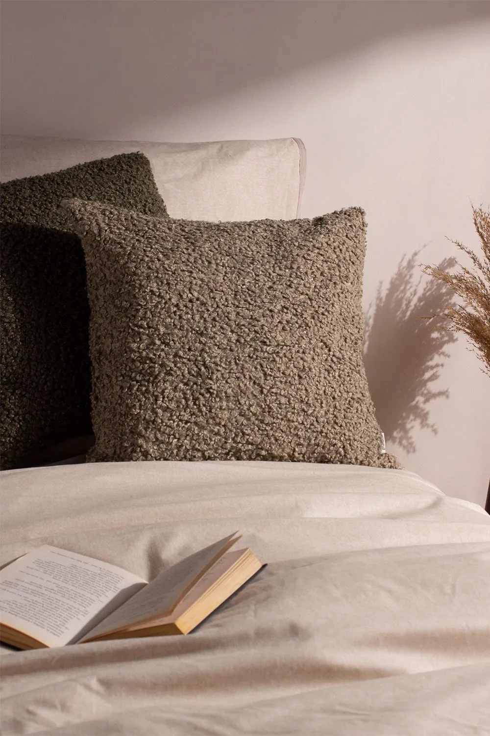 Yard Cabu Chunky Boucle Cushion in Taupe 5