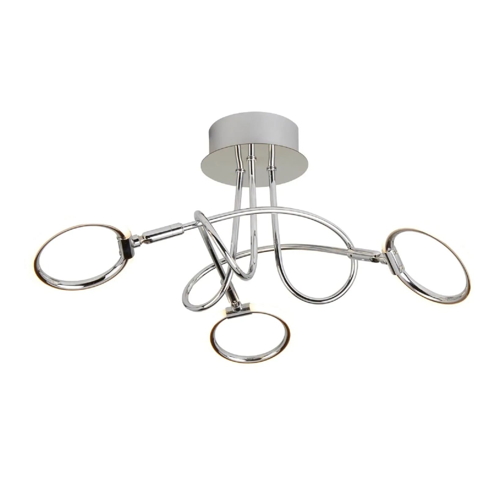 Morgan 3 Light LED Ring Ceiling Fitting - Chrome and White