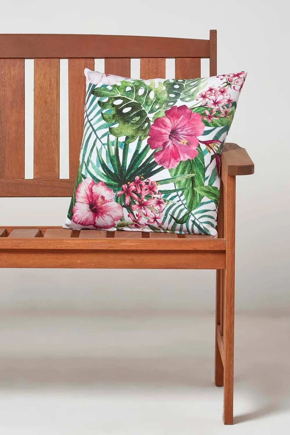 Homescapes Luxury Waterproof Botanical Flower Outdoor Cushion 45 x 45 cm, Set of 2 in Green 3