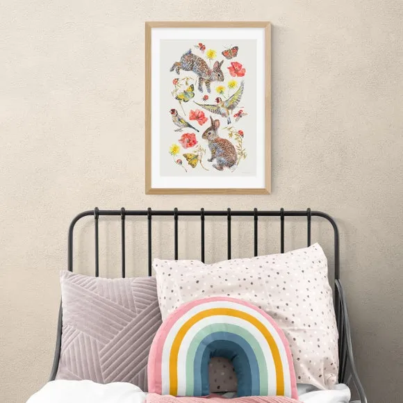 East End Prints Meadow Birds Bunnies And Butterflies Print 1