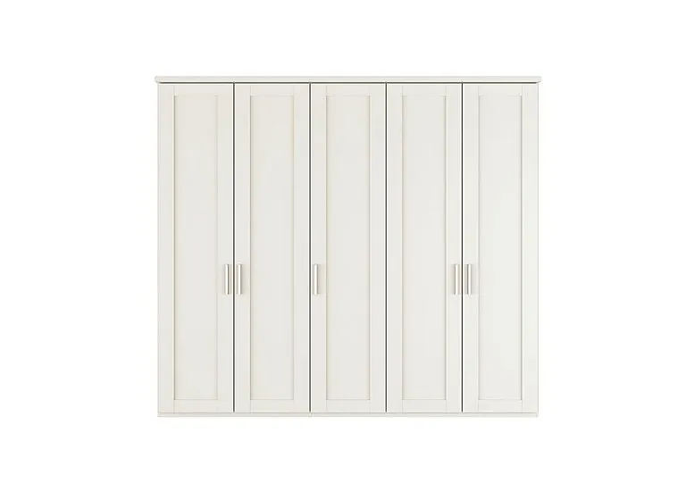 Kempton 5 Door Hinged Wardrobe - White