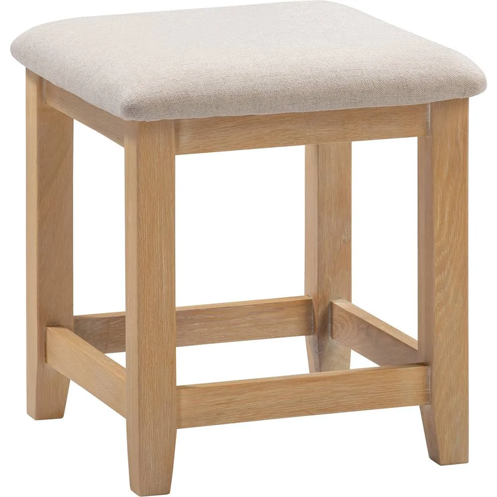 Seconique Windsor Ivory Dressing Table Stool (Fully Assembled) in Light Oak