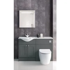 Duarti By Calypso Highwood 600mm Floor Reaching Full Depth Toilet Unit - Panther Grey 2
