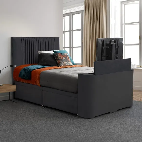Sweet Dreams Opulence Vertical Pleated Side Lift Ottoman TV Bed 1
