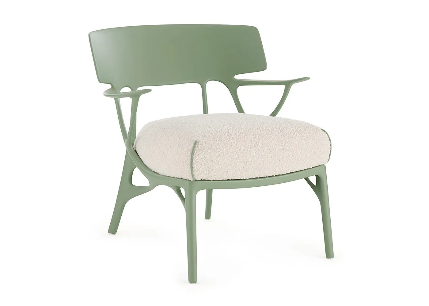 Kartell A.I. Lounge Boucle Green & White 1