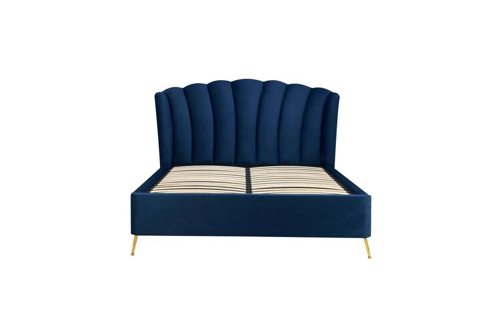Birlea Velvet Fabric Ottoman Bed Frame Storage Lottie in Mid Blue 5