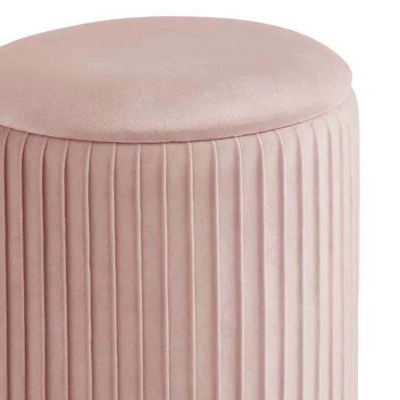 Esme Pleated Velvet Storage Footstool 3